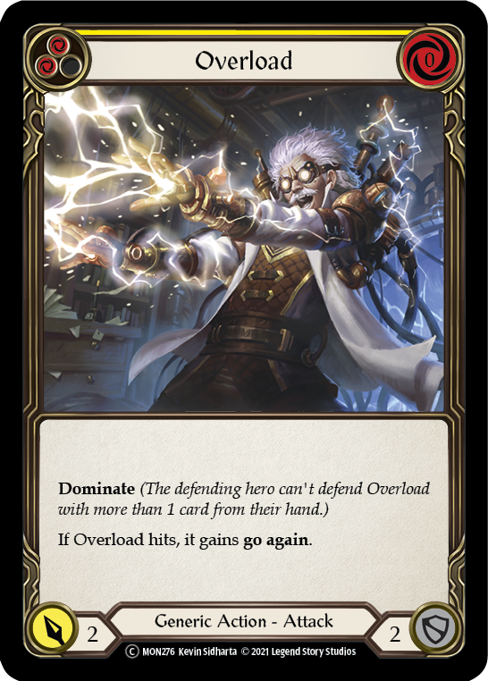 Overload (Yellow) [U-MON276-RF] (Monarch Unlimited)  Unlimited Rainbow Foil | Chromatic Games