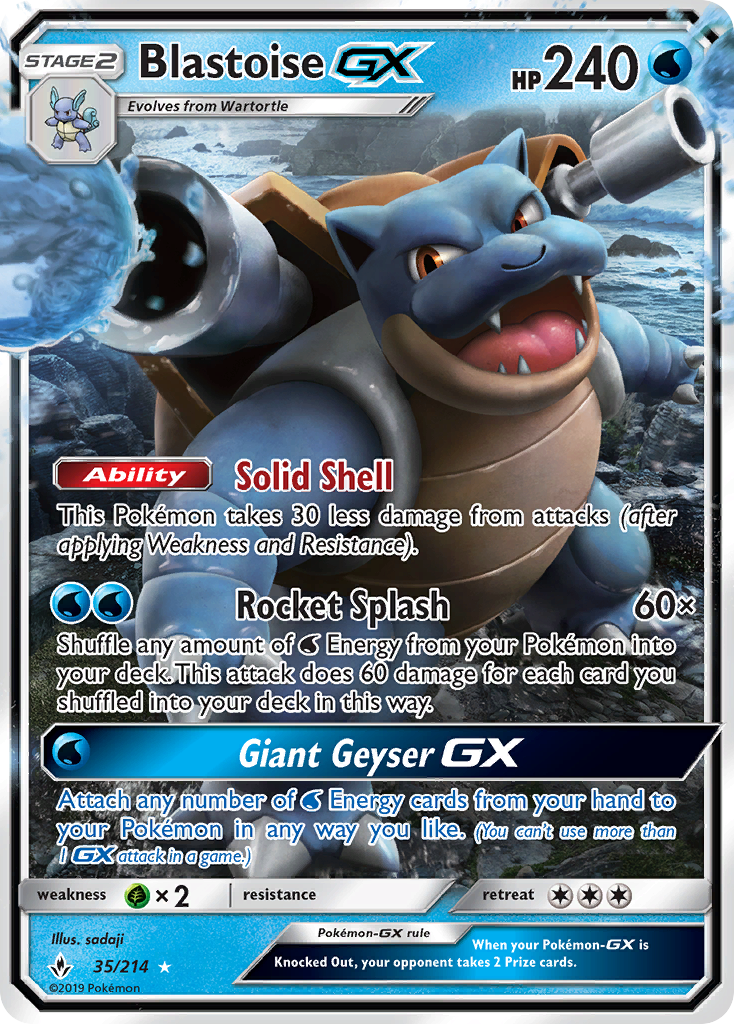 Blastoise GX (35/214) [Sun & Moon: Unbroken Bonds] | Chromatic Games