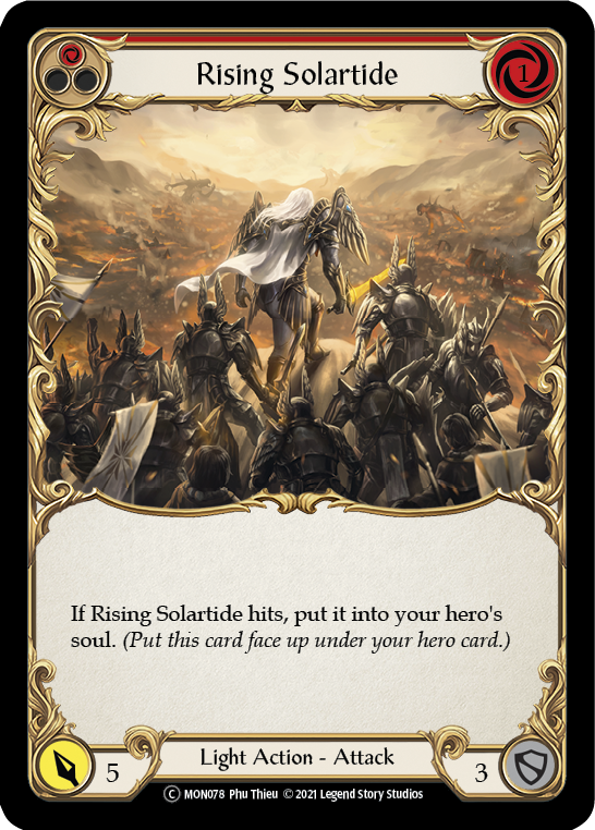 Rising Solartide (Red) [U-MON078-RF] (Monarch Unlimited)  Unlimited Rainbow Foil | Chromatic Games