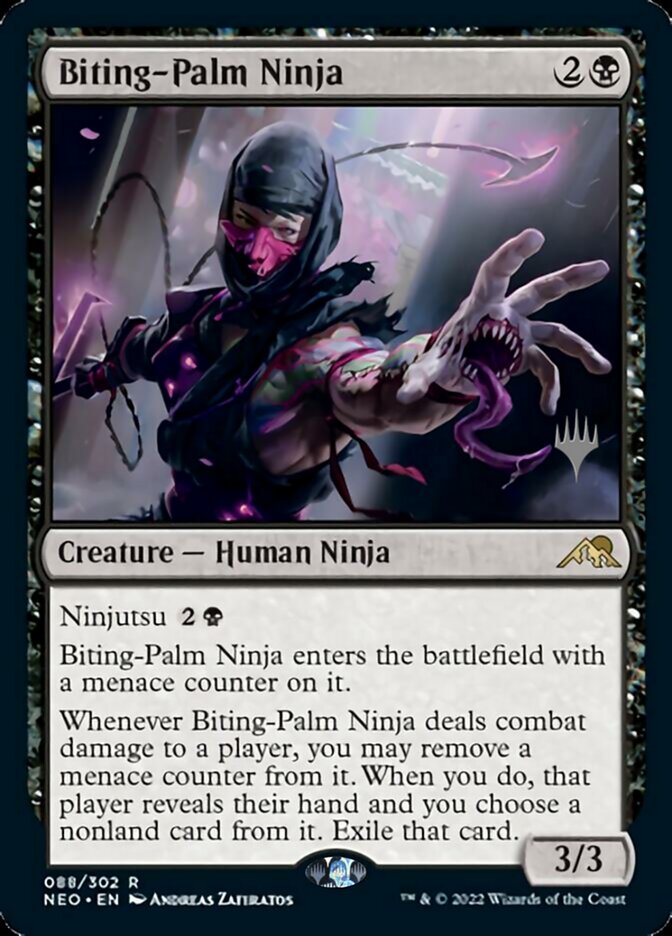 Biting-Palm Ninja (Promo Pack) [Kamigawa: Neon Dynasty Promos] | Chromatic Games