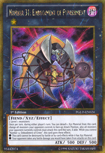 Number 31: Embodiment of Punishment [PGLD-EN024] Gold Secret Rare | Chromatic Games