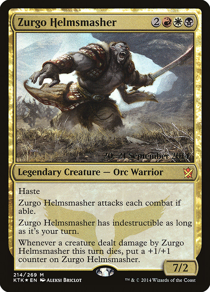 Zurgo Helmsmasher [Khans of Tarkir Prerelease Promos] | Chromatic Games