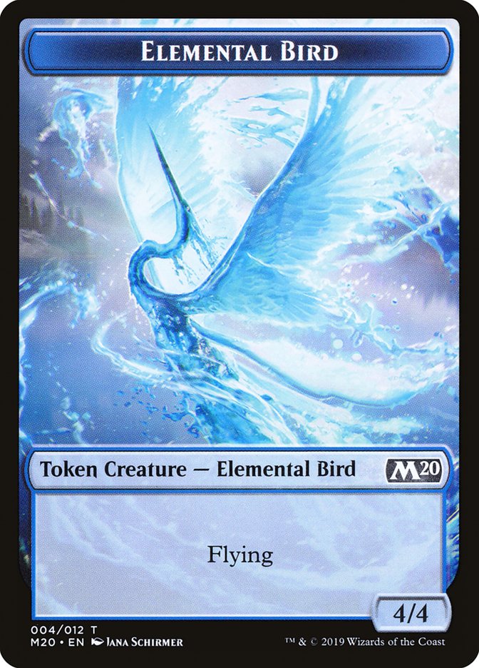 Elemental Bird Token [Core Set 2020 Tokens] | Chromatic Games