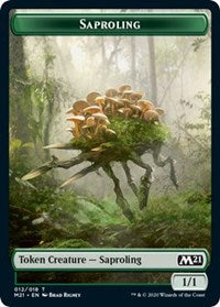 Saproling // Zombie Double-Sided Token [Core Set 2021 Tokens] | Chromatic Games