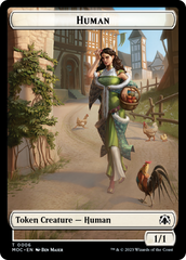 Zombie Knight // Human (6) Double-Sided Token [March of the Machine Commander Tokens] | Chromatic Games