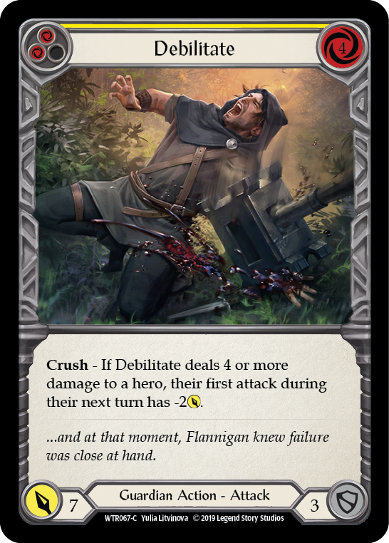 Debilitate (Yellow) [WTR067-C] (Welcome to Rathe)  Alpha Print Rainbow Foil | Chromatic Games