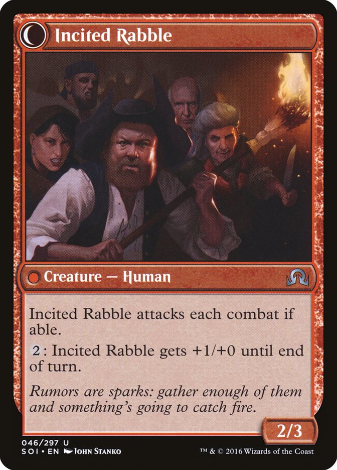 Town Gossipmonger // Incited Rabble [Shadows over Innistrad] | Chromatic Games