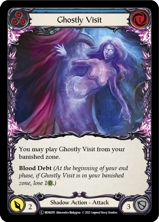 Ghostly Visit (Blue) [U-MON205-RF] (Monarch Unlimited)  Unlimited Rainbow Foil | Chromatic Games