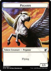 Pegasus // Human Double-Sided Token [Commander 2019 Tokens] | Chromatic Games