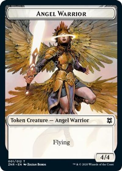 Angel Warrior // Shark Double-Sided Token [Challenger Decks 2021 Tokens] | Chromatic Games