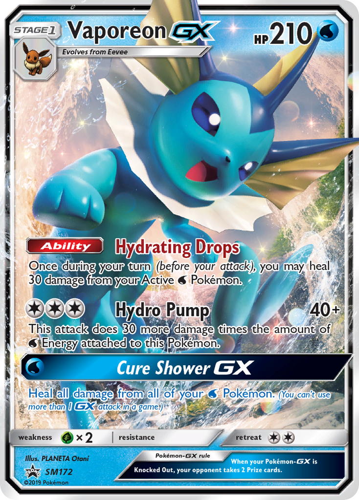 Vaporeon GX (SM172) [Sun & Moon: Black Star Promos] | Chromatic Games