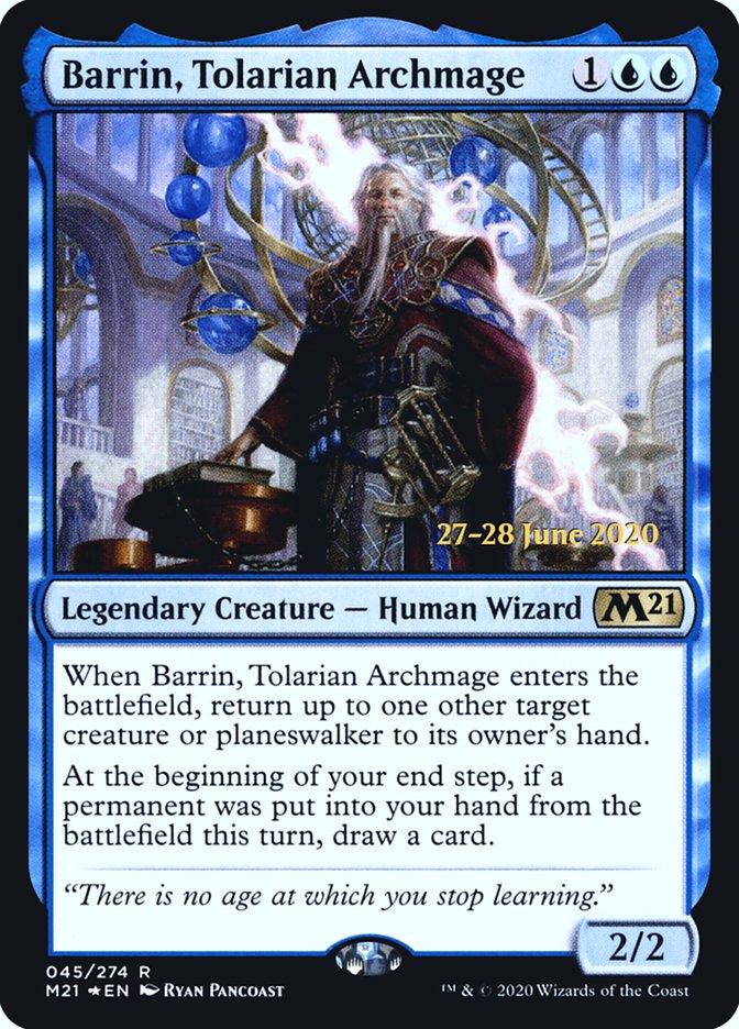 Barrin, Tolarian Archmage [Core Set 2021 Prerelease Promos] | Chromatic Games