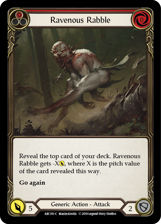 Ravenous Rabble (Red) [ARC191-C] (Arcane Rising)  1st Edition Rainbow Foil | Chromatic Games