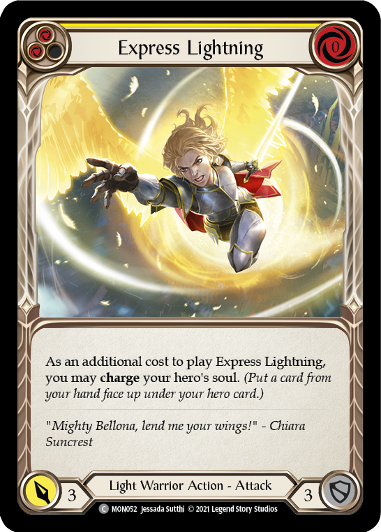 Express Lightning (Yellow) [MON052-RF] (Monarch)  1st Edition Rainbow Foil | Chromatic Games