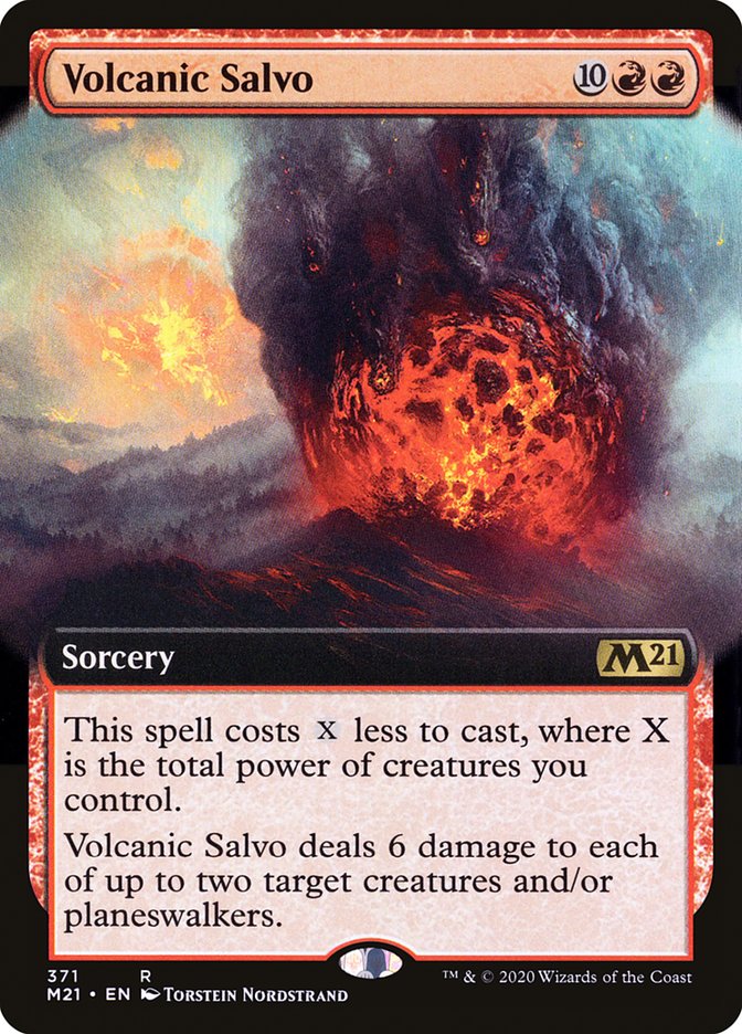 Volcanic Salvo (Extended Art) [Core Set 2021] | Chromatic Games