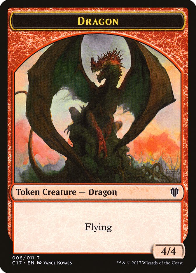 Cat Dragon // Dragon (006) Double-Sided Token [Commander 2017 Tokens] | Chromatic Games