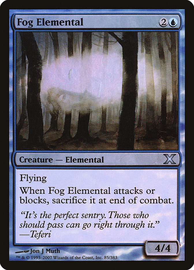 Fog Elemental (Premium Foil) [Tenth Edition] | Chromatic Games