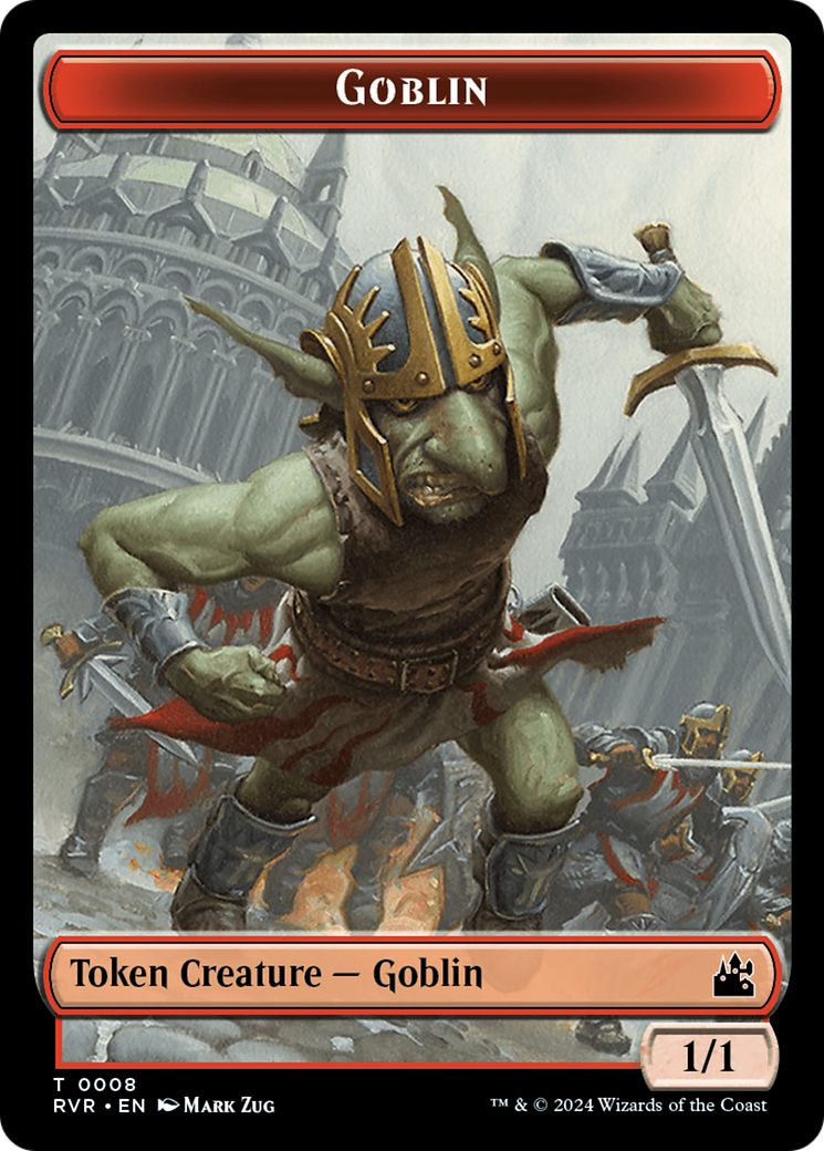 Goblin (0008) // Wurm Double-Sided Token [Ravnica Remastered Tokens] | Chromatic Games