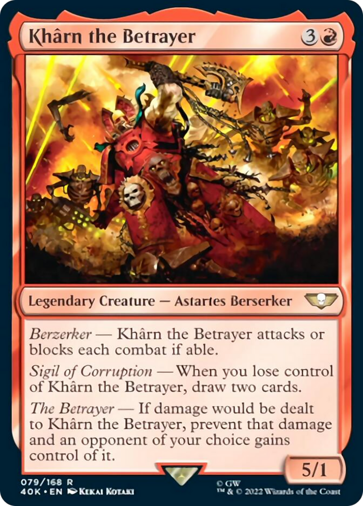 Kharn the Betrayer (Surge Foil) [Warhammer 40,000] | Chromatic Games