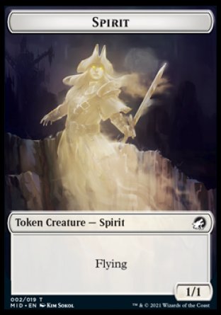 Spirit Token [Innistrad: Midnight Hunt Tokens] | Chromatic Games