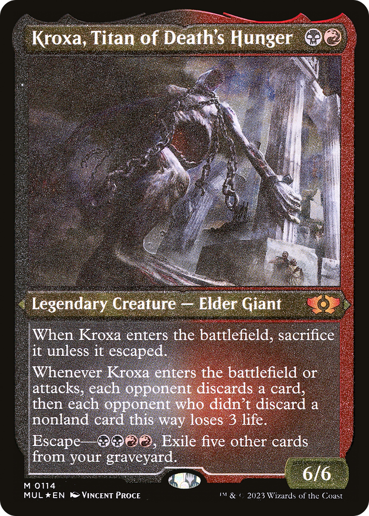 Kroxa, Titan of Death's Hunger (Foil Etched) [Multiverse Legends] | Chromatic Games