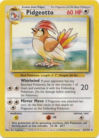 Pidgeotto (22/102) [Base Set Unlimited] | Chromatic Games