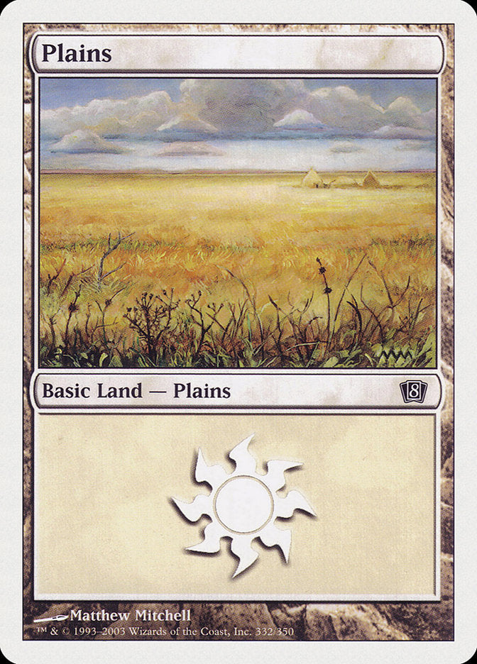 Plains (332) [Eighth Edition] | Chromatic Games