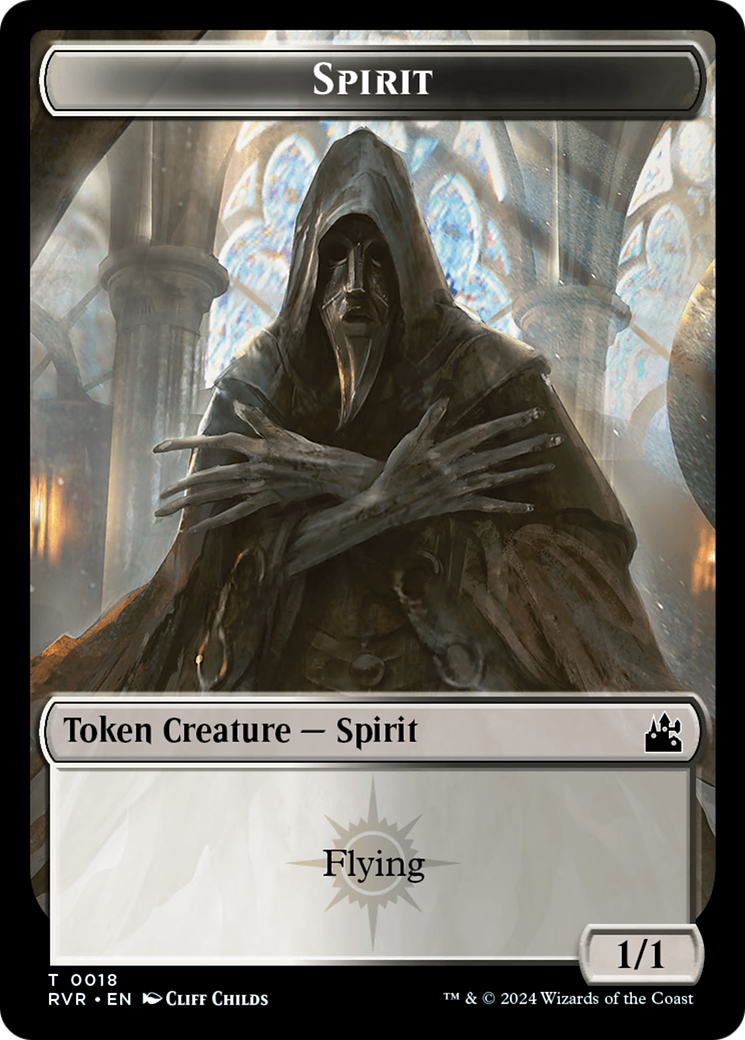 Spirit (0018) // Spirit (0004) Double-Sided Token [Ravnica Remastered Tokens] | Chromatic Games