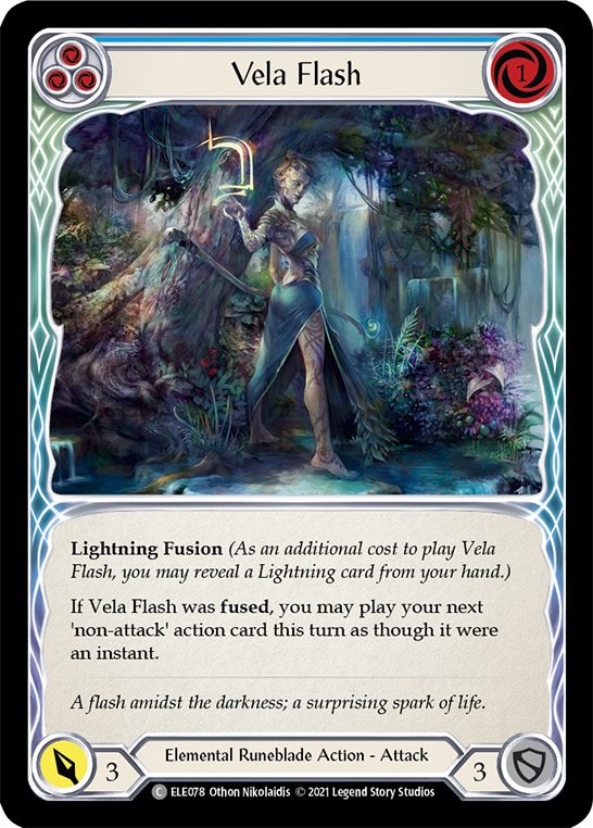 Vela Flash (Blue) [ELE078] (Tales of Aria)  1st Edition Rainbow Foil | Chromatic Games