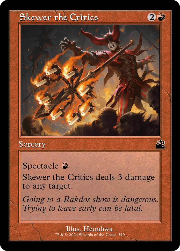 Skewer the Critics (Retro Frame) [Ravnica Remastered] | Chromatic Games