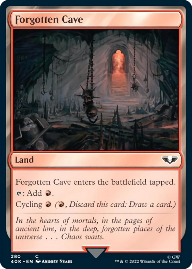 Forgotten Cave (Surge Foil) [Warhammer 40,000] | Chromatic Games