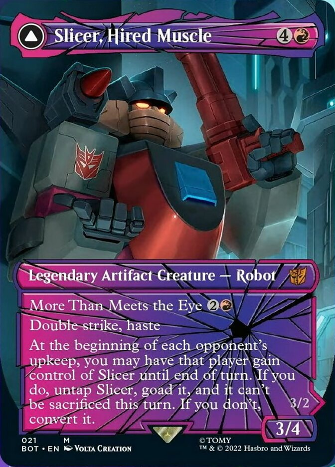 Slicer, Hired Muscle // Slicer, High-Speed Antagonist (Shattered Glass) [Transformers] | Chromatic Games
