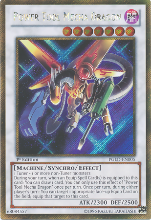 Power Tool Mecha Dragon [PGLD-EN005] Gold Secret Rare | Chromatic Games