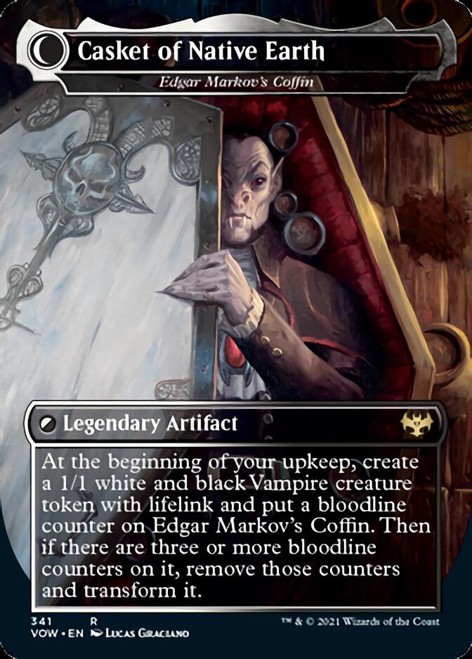 Edgar, Charmed Groom // Edgar Markov's Coffin - Dracula the Voyager // Casket of Native Earth [Innistrad: Crimson Vow] | Chromatic Games