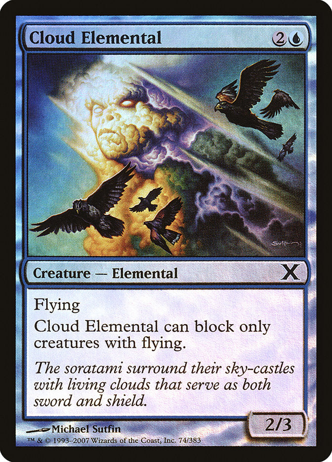 Cloud Elemental (Premium Foil) [Tenth Edition] | Chromatic Games