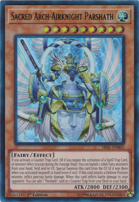 Sacred Arch-Airknight Parshath [SR05-EN001] Ultra Rare | Chromatic Games