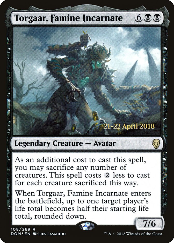 Torgaar, Famine Incarnate [Dominaria Prerelease Promos] | Chromatic Games