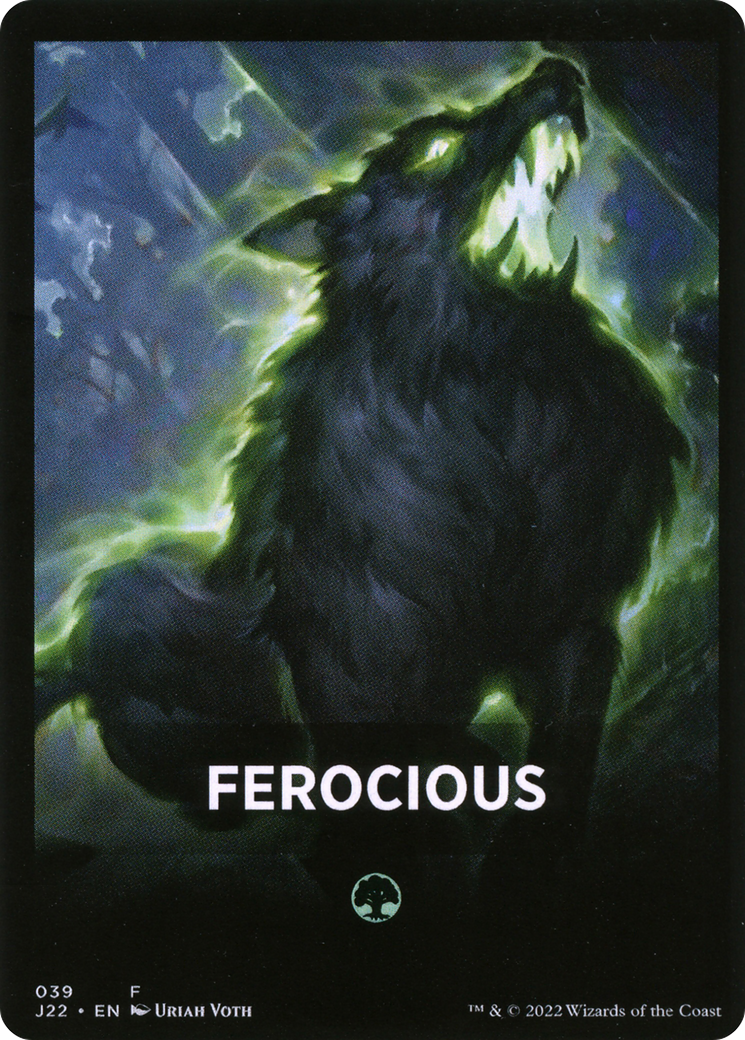 Ferocious Theme Card [Jumpstart 2022 Front Cards] | Chromatic Games