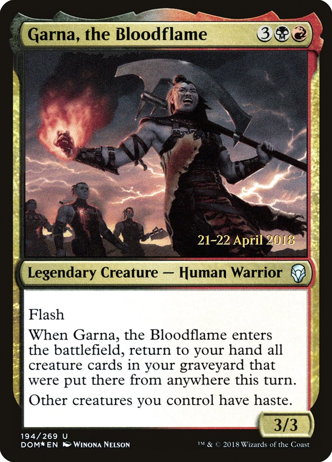 Garna, the Bloodflame [Dominaria Prerelease Promos] | Chromatic Games