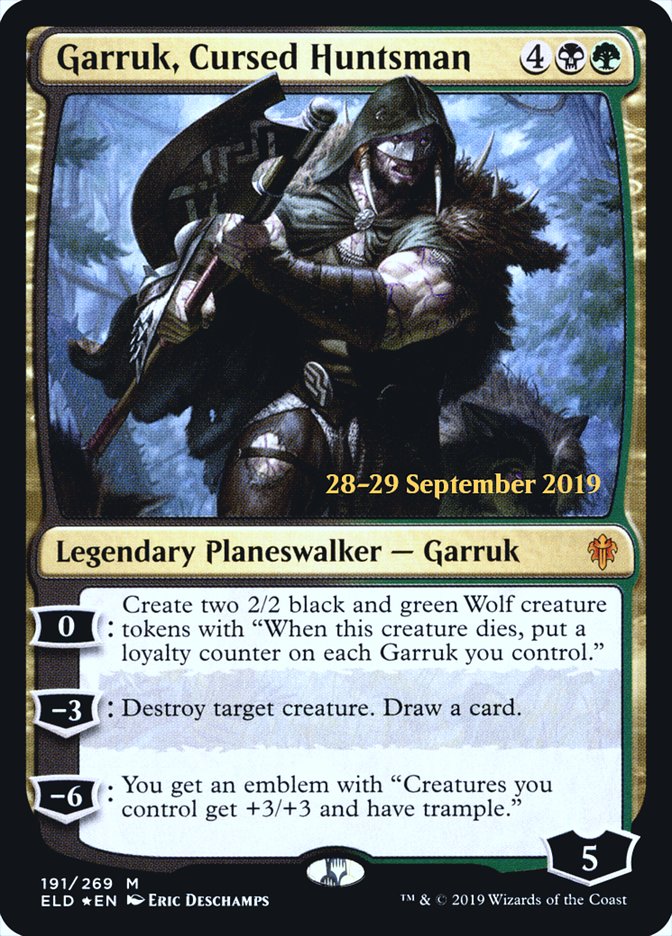 Garruk, Cursed Huntsman [Throne of Eldraine Prerelease Promos] | Chromatic Games