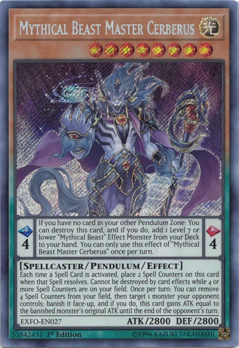 Mythical Beast Master Cerberus [EXFO-EN027] Secret Rare | Chromatic Games