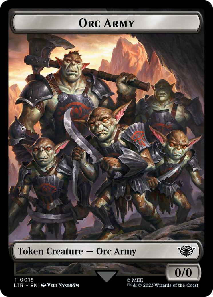 Orc Army (0018) // Food (0023) Double-Sided Token (Surge Foil) [The Lord of the Rings: Tales of Middle-Earth Tokens] | Chromatic Games