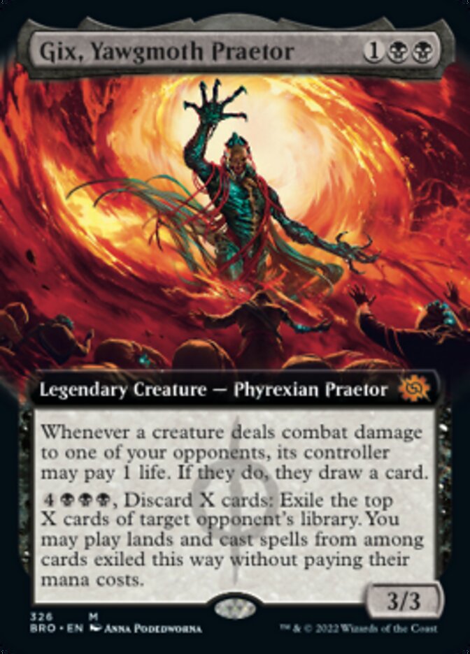 Gix, Yawgmoth Praetor (Extended Art) [The Brothers' War] | Chromatic Games