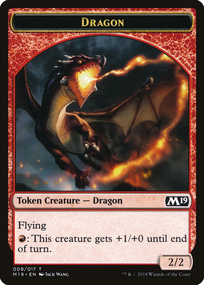 Dragon Token (009/017) [Core Set 2019 Tokens] | Chromatic Games