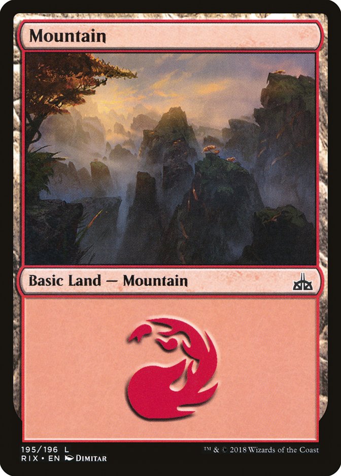 Mountain (195) [Rivals of Ixalan] | Chromatic Games