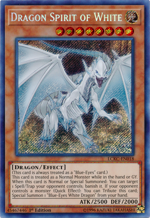 Dragon Spirit of White [LCKC-EN018] Secret Rare | Chromatic Games