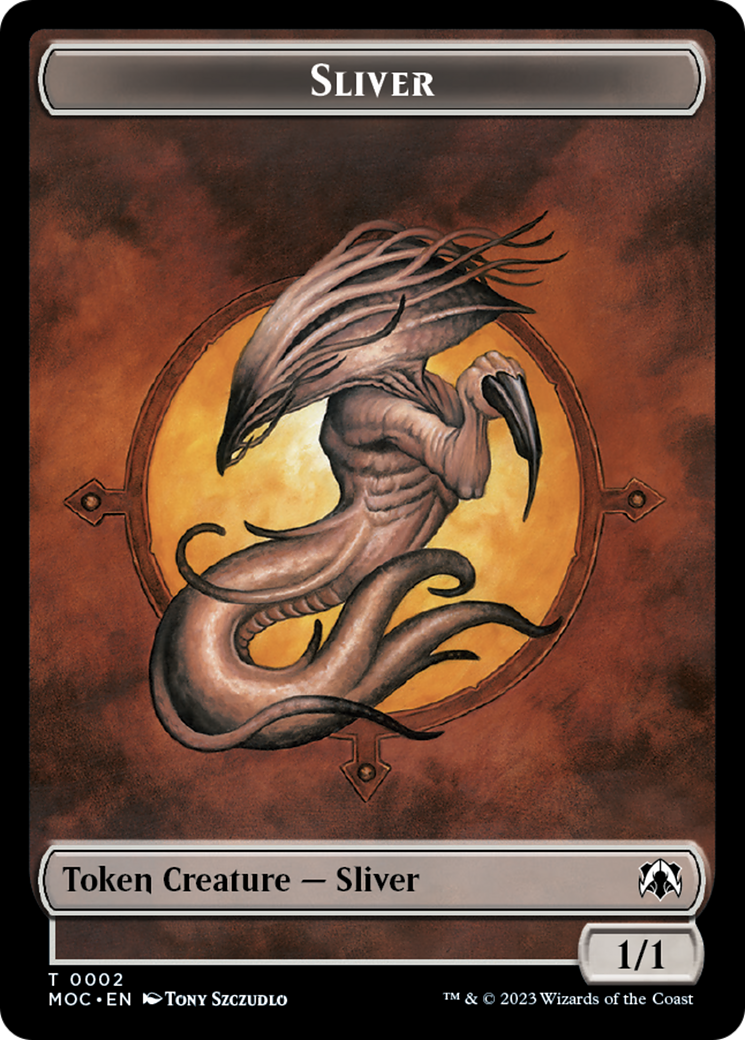 Goblin // Sliver Double-Sided Token [March of the Machine Commander Tokens] | Chromatic Games