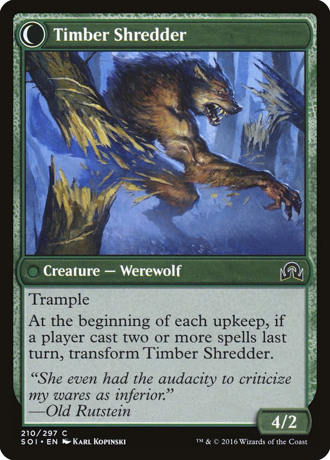 Hinterland Logger // Timber Shredder [Shadows over Innistrad] | Chromatic Games