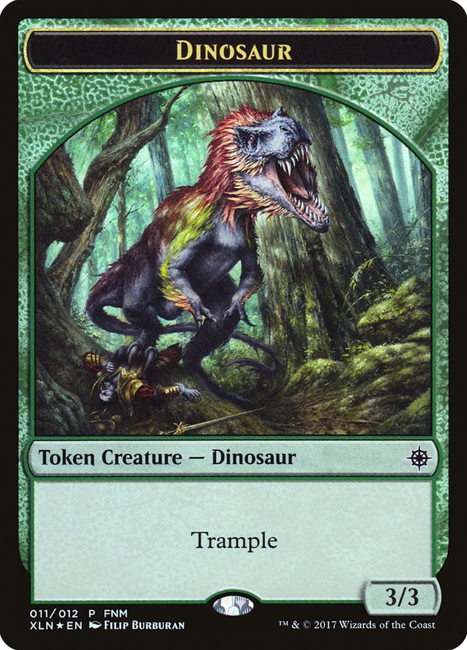 Dinosaur // Treasure Double-Sided Token [Friday Night Magic 2017] | Chromatic Games