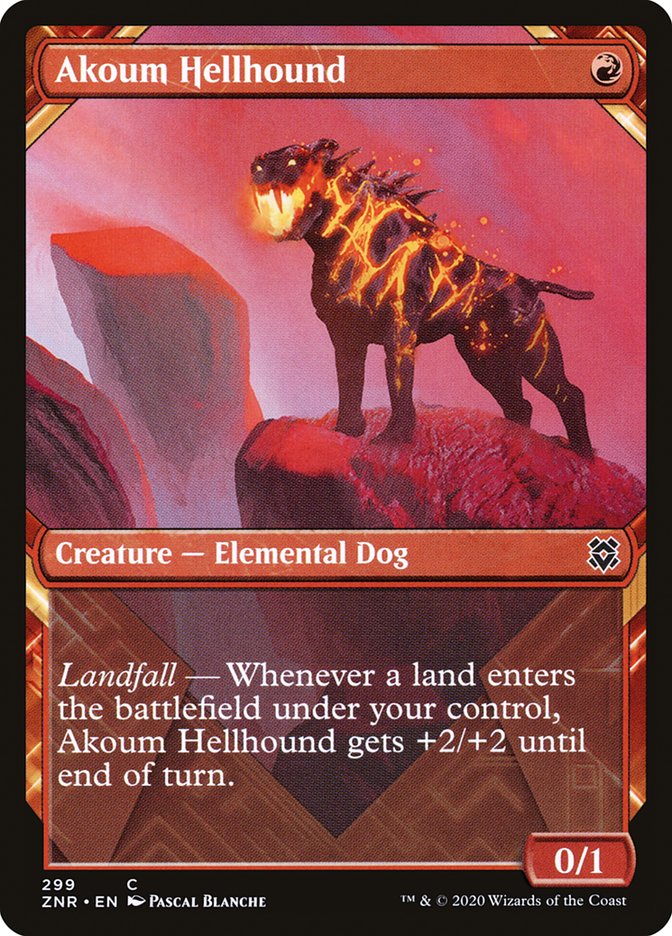 Akoum Hellhound (Showcase) [Zendikar Rising] | Chromatic Games